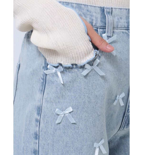 merry jenny「petit ribbonデニムパンツ」|デニム|