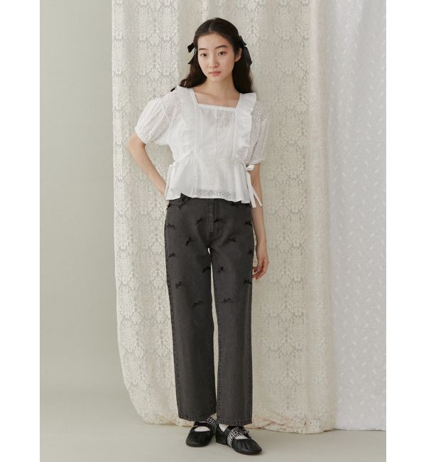 merry jenny「petit ribbonデニムパンツ」|デニム|