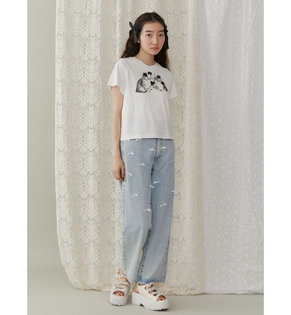 merry jenny「petit ribbonデニムパンツ」|デニム|