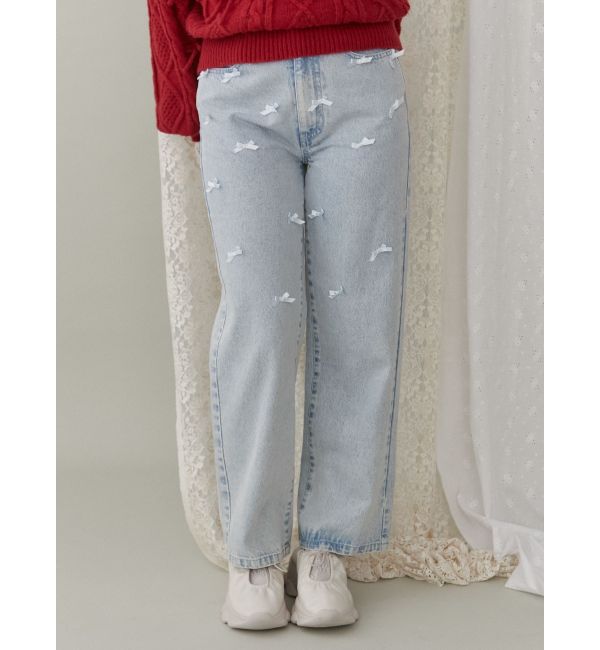 merry jenny「petit ribbonデニムパンツ」|デニム|