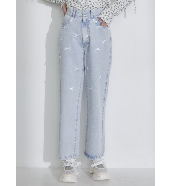 merry jenny「petit ribbonデニムパンツ」|デニム|