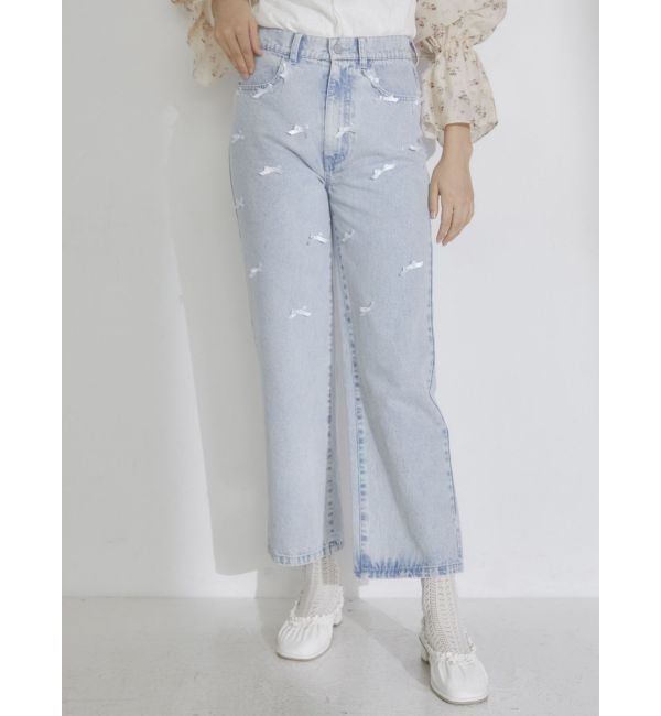 merry jenny「petit ribbonデニムパンツ」|デニム|