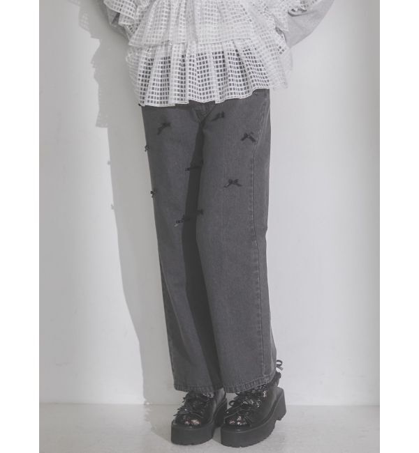 merry jenny「petit ribbonデニムパンツ」|デニム|