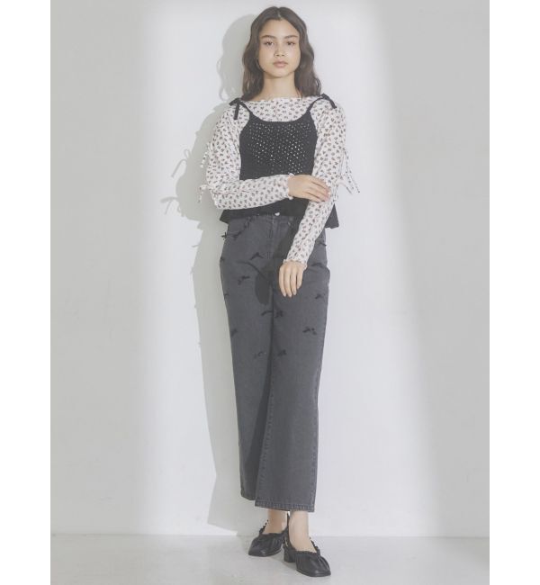 merry jenny「petit ribbonデニムパンツ」|デニム|