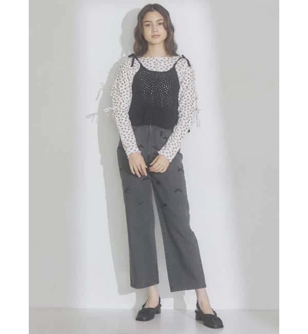 merry jenny「petit ribbonデニムパンツ」|デニム|