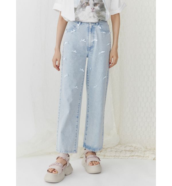 merry jenny「petit ribbonデニムパンツ」|デニム|