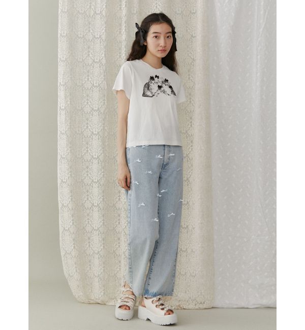 merry jenny「petit ribbonデニムパンツ」|デニム|