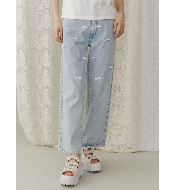 merry jenny「petit ribbonデニムパンツ」|デニム|
