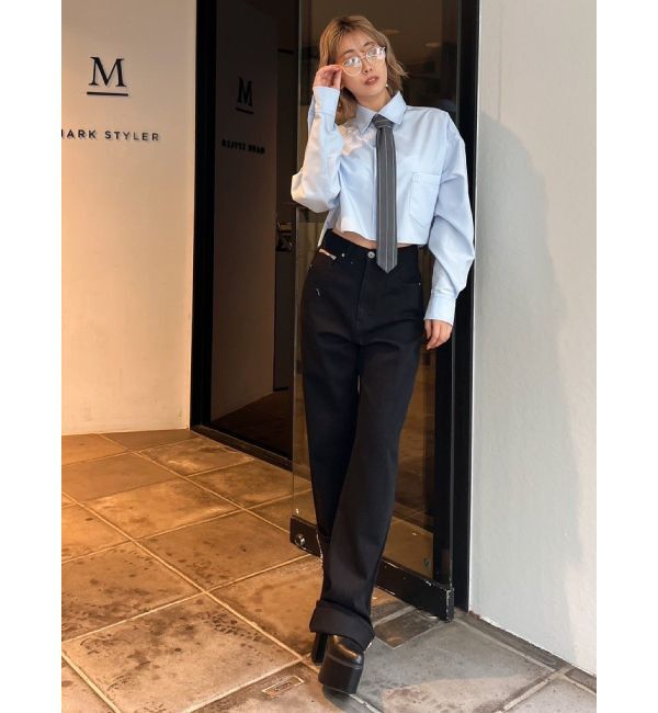 GYDA「H/W GYDIESセルビッチワイドデニムパンツ」|デニム|