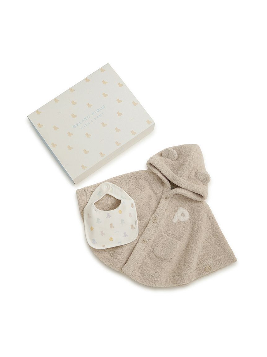GELATO PIQUE KIDS & BABY「【ラッピング済み】【BABY】ベアポンチョ&スタイ2点セット ギフトBOX」|その他ベビー用品|