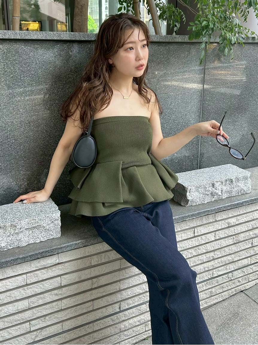 styling/「ラッフルニットベアトップ」|ベスト・ジレ|