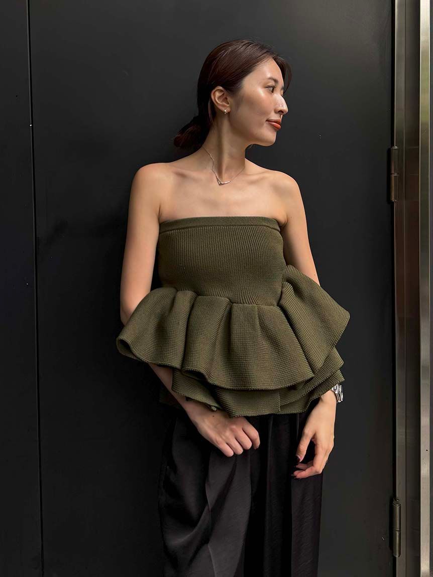 styling/「ラッフルニットベアトップ」|ベスト・ジレ|