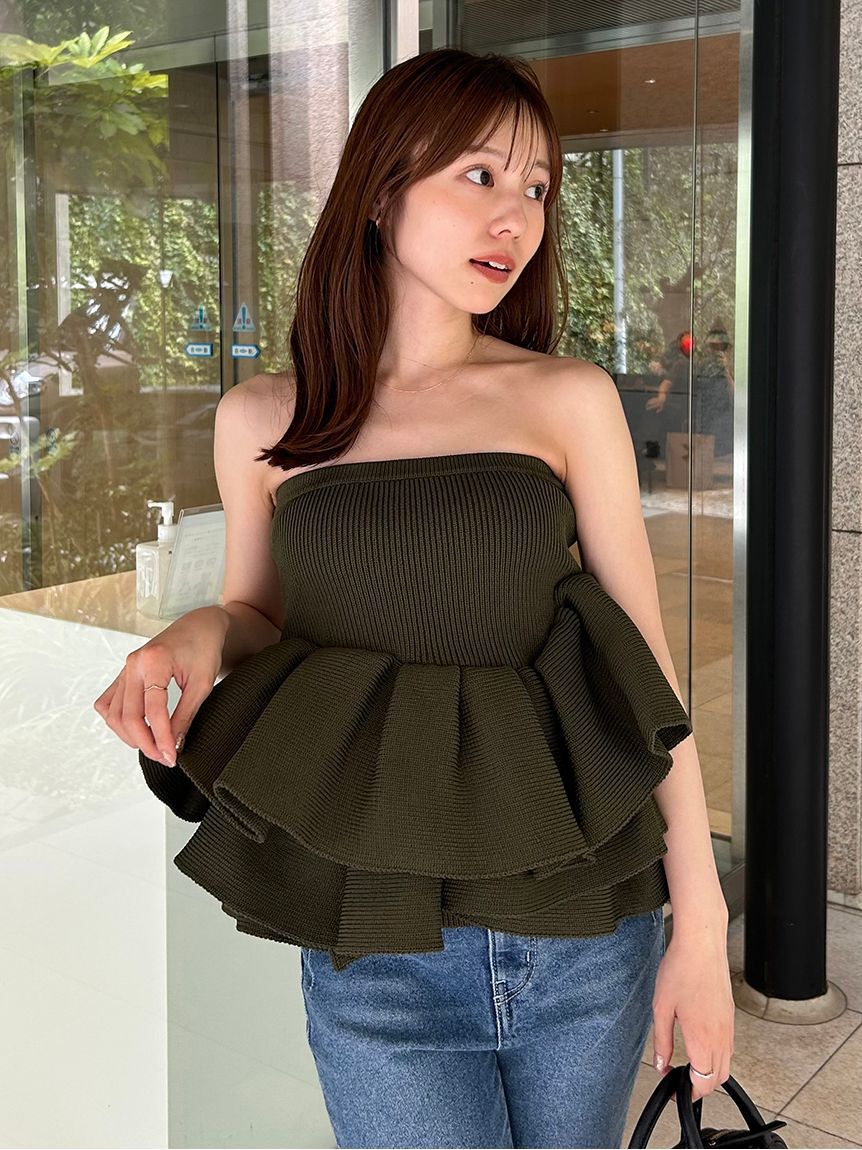 styling/「ラッフルニットベアトップ」|ベスト・ジレ|