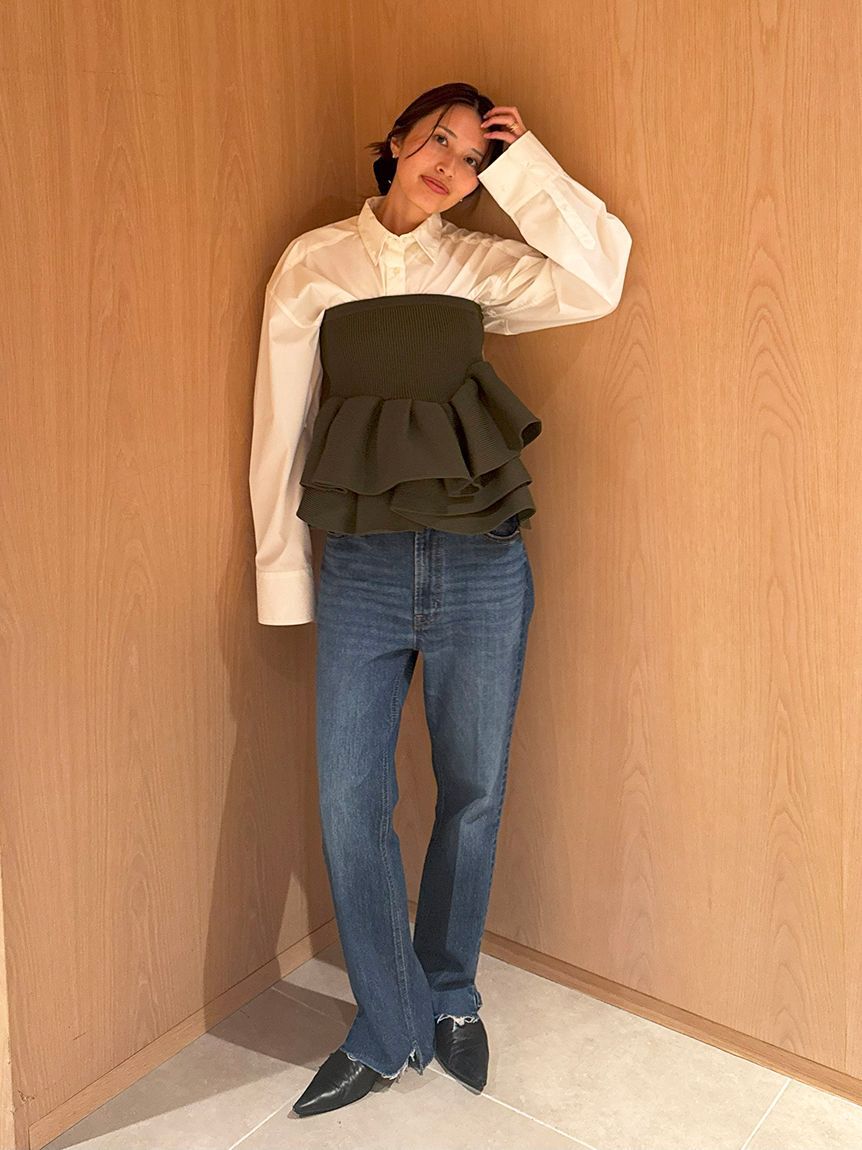 styling/「ラッフルニットベアトップ」|ベスト・ジレ|