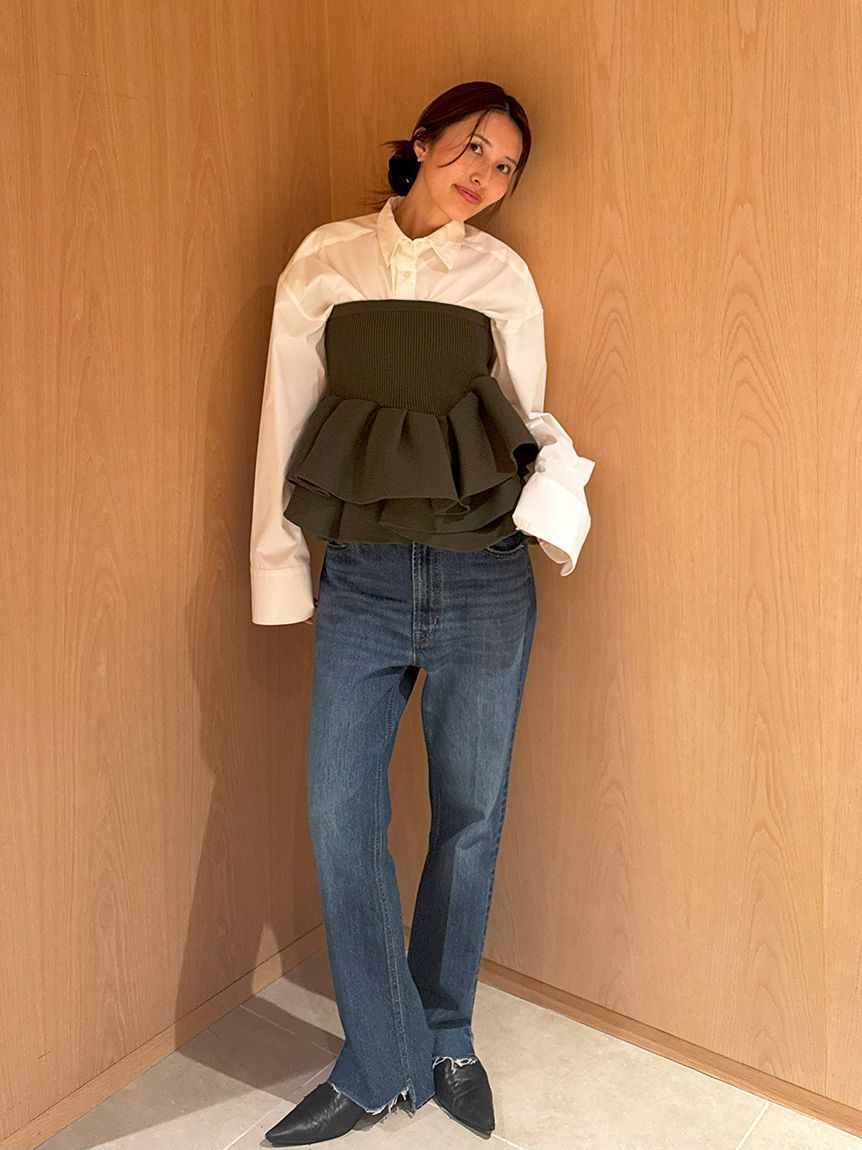styling/「ラッフルニットベアトップ」|ベスト・ジレ|