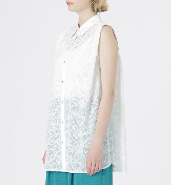 「ジャカードノースリーブブラウス」|シャツ・ブラウス|