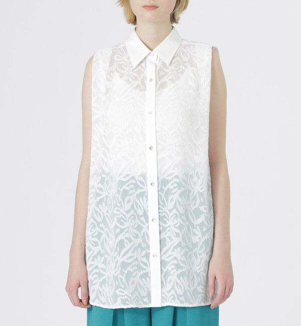  「ジャカードノースリーブブラウス」|シャツ・ブラウス|