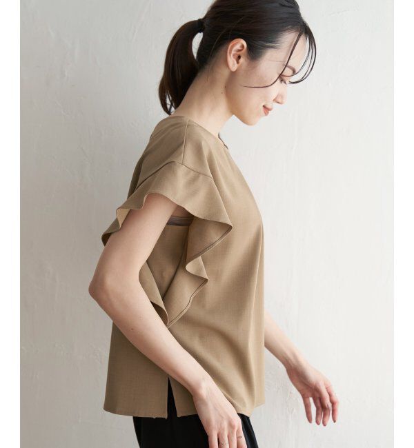 IKKA LOUNGE「麻調バー付きブラウス」|シャツ・ブラウス|