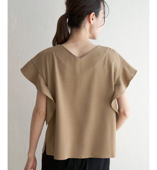 IKKA LOUNGE「麻調バー付きブラウス」|シャツ・ブラウス|