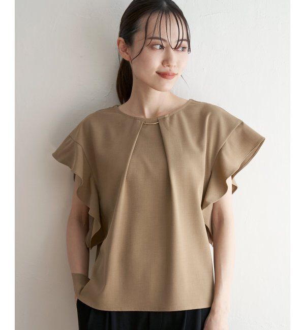 IKKA LOUNGE「麻調バー付きブラウス」|シャツ・ブラウス|
