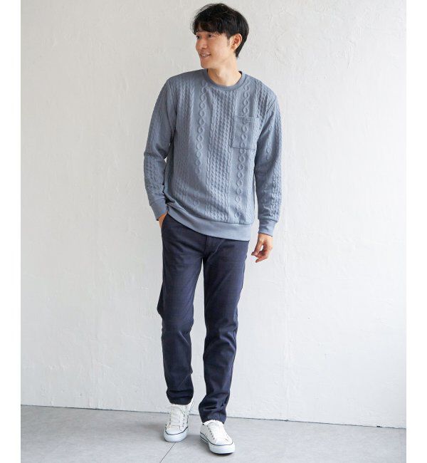 ikka「フクレジャカードクルーネックプルオーバー」|パーカー|