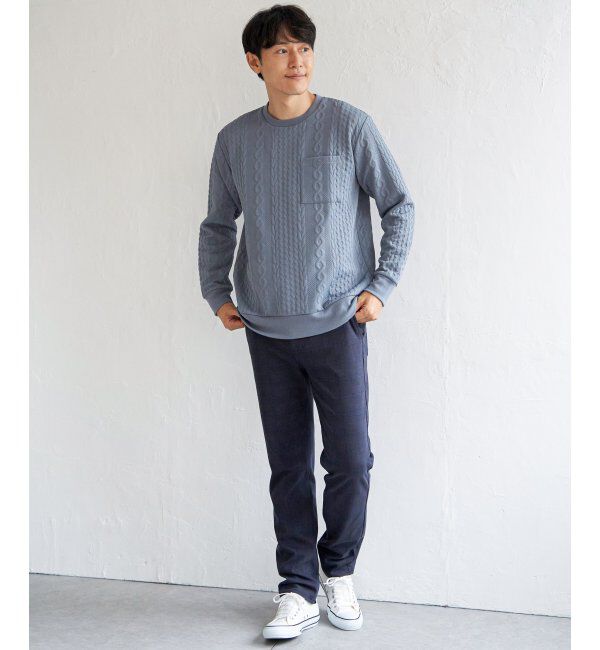 ikka「フクレジャカードクルーネックプルオーバー」|パーカー|