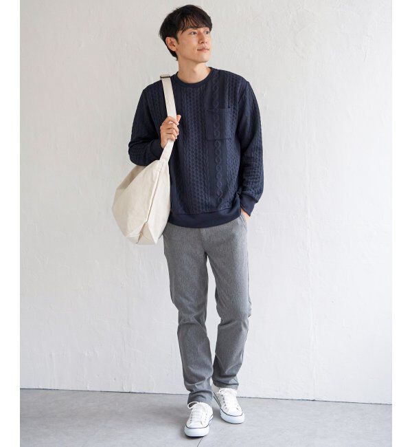 ikka「フクレジャカードクルーネックプルオーバー」|パーカー|