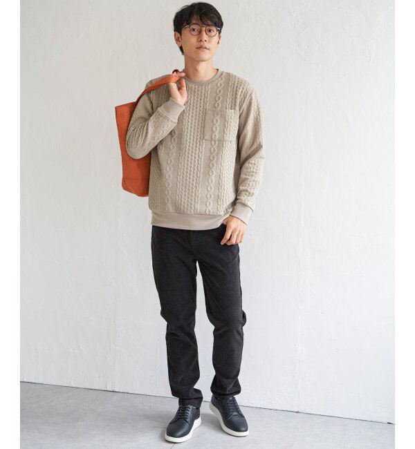 ikka「フクレジャカードクルーネックプルオーバー」|パーカー|