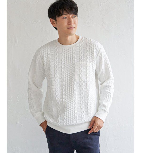 ikka「フクレジャカードクルーネックプルオーバー」|パーカー|