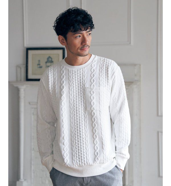 ikka「フクレジャカードクルーネックプルオーバー」|パーカー|