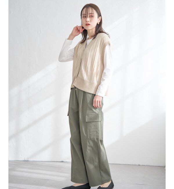 ikka「【雑誌InRed4月号掲載】【2点セット／親子おそろい】サイドボタンニットベストアンサンブル」|ニット・セーター|