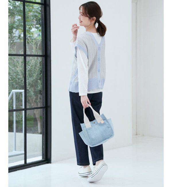 ikka「【雑誌InRed4月号掲載】【2点セット／親子おそろい】サイドボタンニットベストアンサンブル」|ニット・セーター|