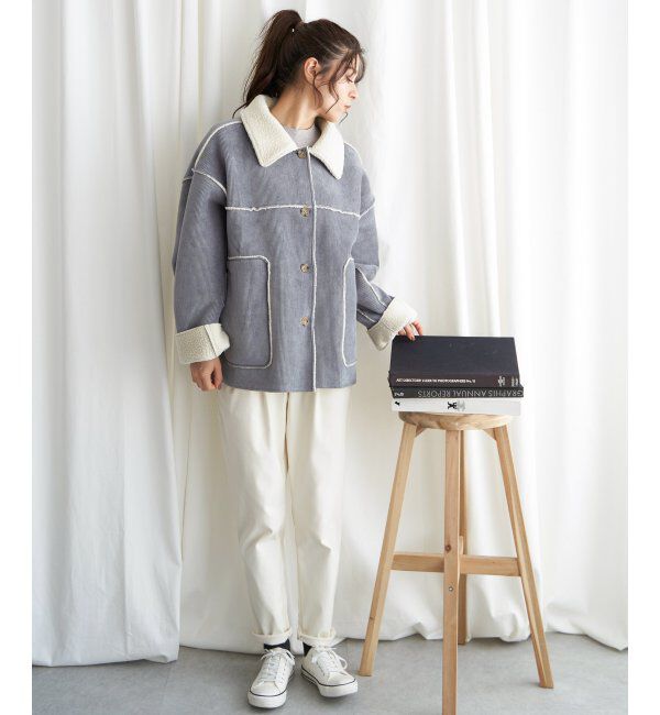 Lbc with Life「ボアコーデュロイリバエリツキＪＫ」|ブルゾン・スタジャン|