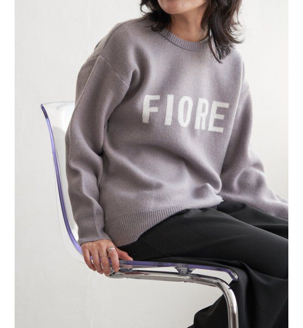 VENCE share style「FIOREロゴジャガードニット」|ニット・セーター|ライトグレー
