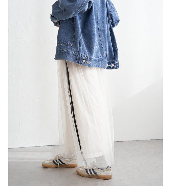 VENCE share style「サイドラインチュールスカート」|スカート|