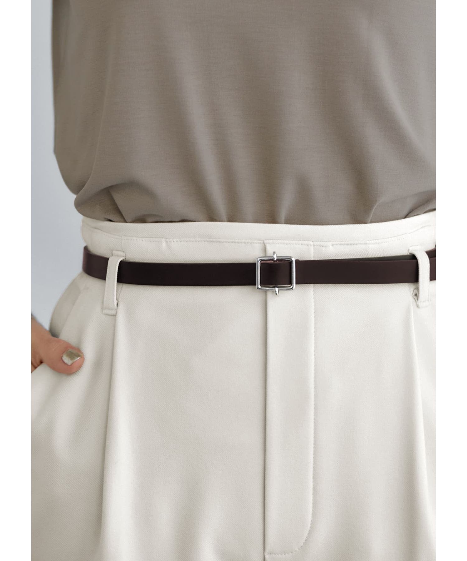 STYLE DELI「サイズ自在な穴なし15mmレザーベルト」|ベルト|シルバー