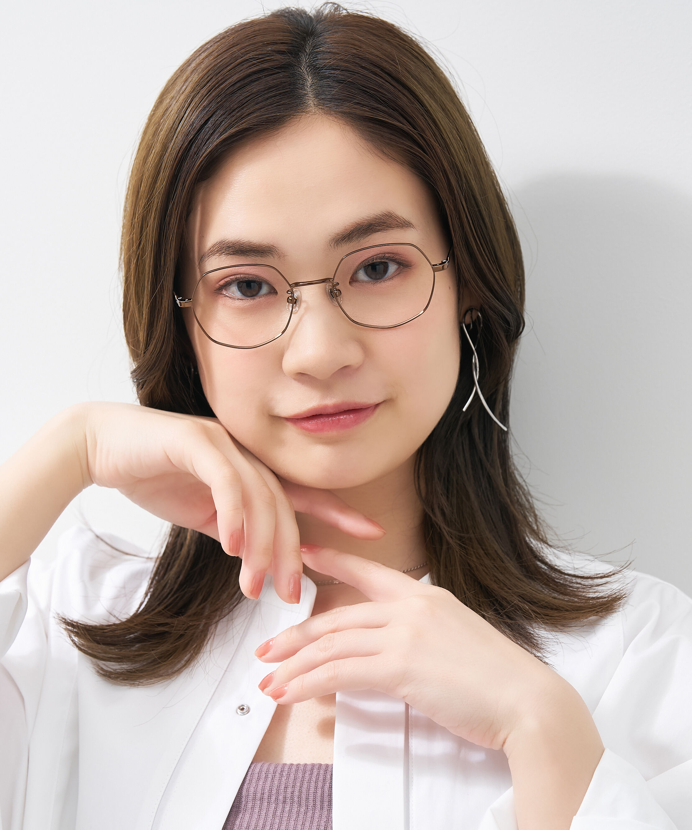  「ボストン型 ヘプタゴン 多角形 デザイン性のあるオシャレなメガネ｜メタル ユニセックス レンズ交換券付き」|メガネ|