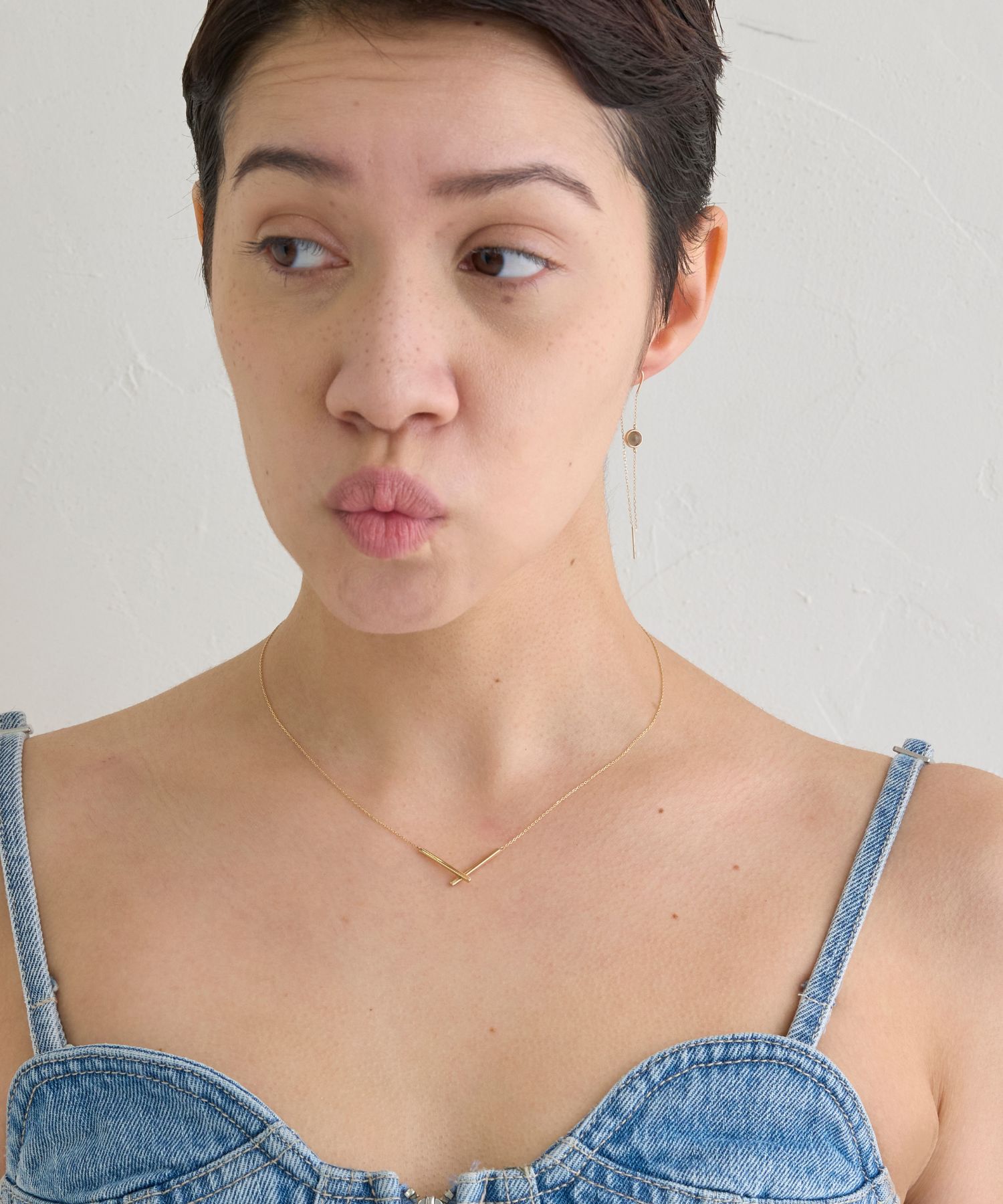 JUPITER「【K10】Vラインネックレス　＜長さ調整可能：36.1cm,最長: 39.6cm>」|ネックレス|