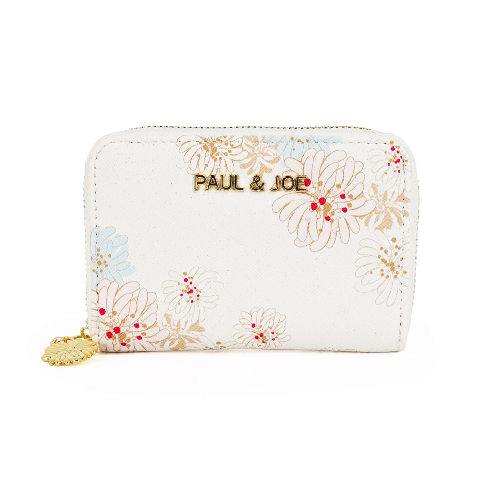 PAUL&JOE「パスコインケース／クリザンテーム　ラメ」|定期入れ|アイボリー