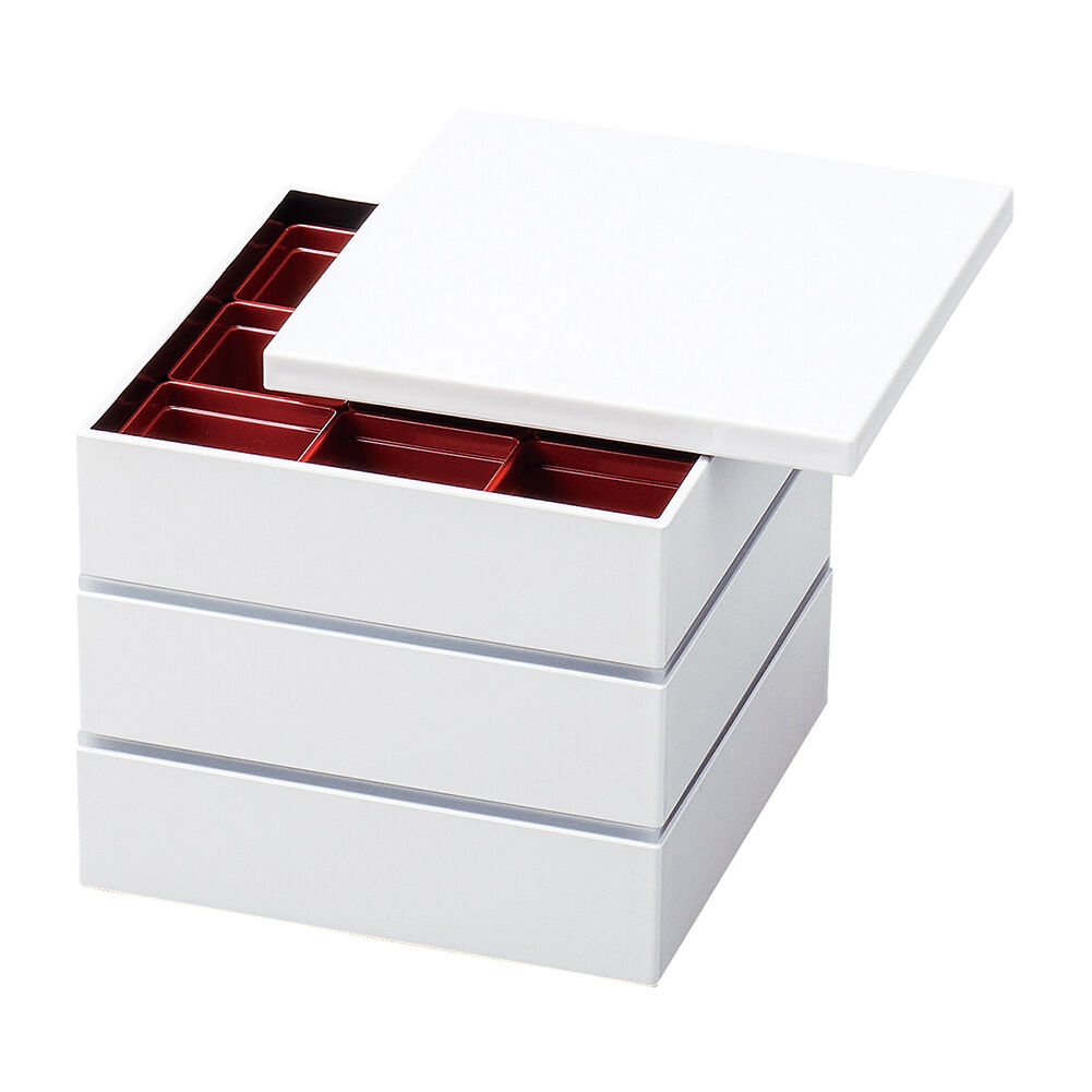 BACKYARD FAMILY「重箱 おしゃれ モダン 3段 通販 仕切り付き 6寸 お重 おしゃれ お重箱 おせち お弁当」|食器・キッチングッズ|ホワイト1