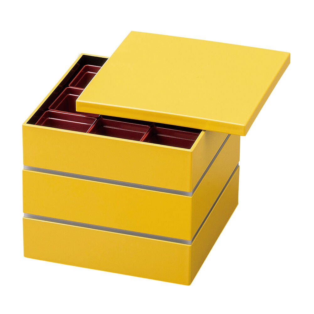 BACKYARD FAMILY「重箱 おしゃれ モダン 3段 通販 仕切り付き 6寸 お重 おしゃれ お重箱 おせち お弁当」|食器・キッチングッズ|イエロー2