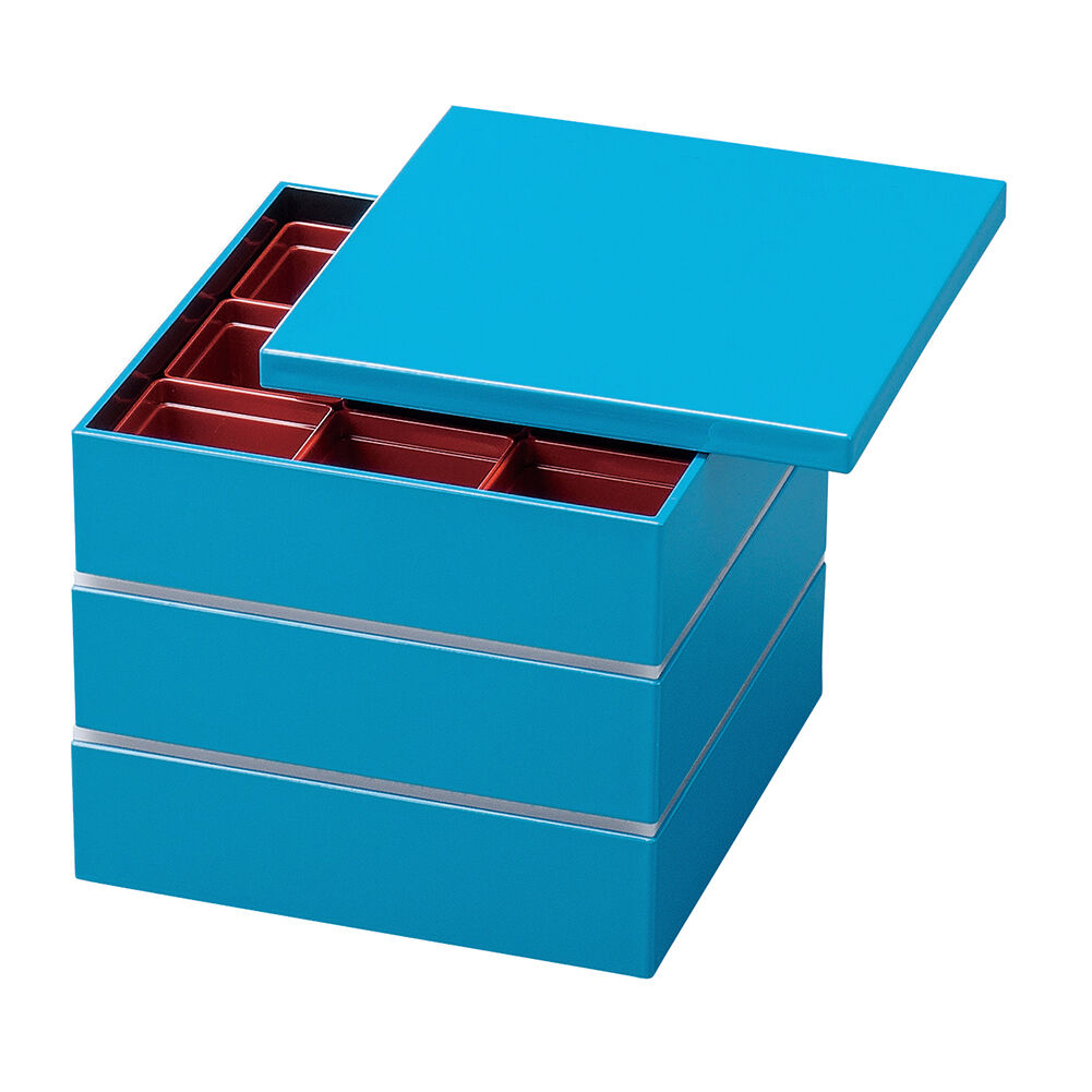 BACKYARD FAMILY「重箱 おしゃれ モダン 3段 通販 仕切り付き 6寸 お重 おしゃれ お重箱 おせち お弁当」|食器・キッチングッズ|ブルー1