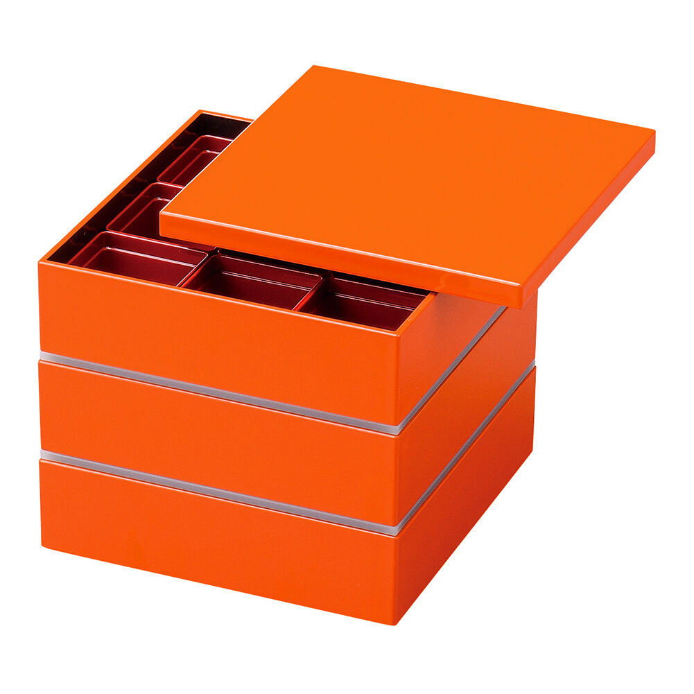 BACKYARD FAMILY「重箱 おしゃれ モダン 3段 通販 仕切り付き 6寸 お重 おしゃれ お重箱 おせち お弁当」|食器・キッチングッズ|オレンジ1