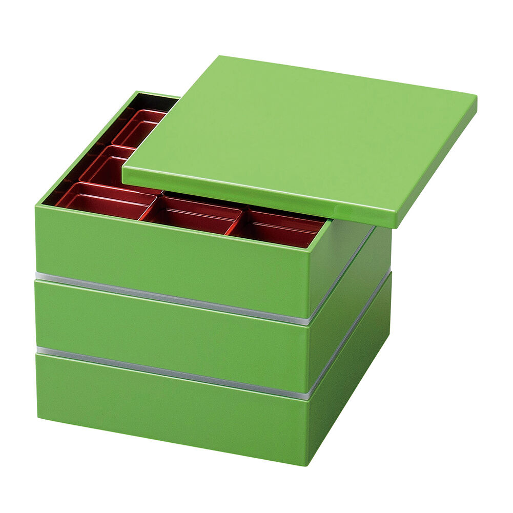 BACKYARD FAMILY「重箱 おしゃれ モダン 3段 通販 仕切り付き 6寸 お重 おしゃれ お重箱 おせち お弁当」|食器・キッチングッズ|グリーン1