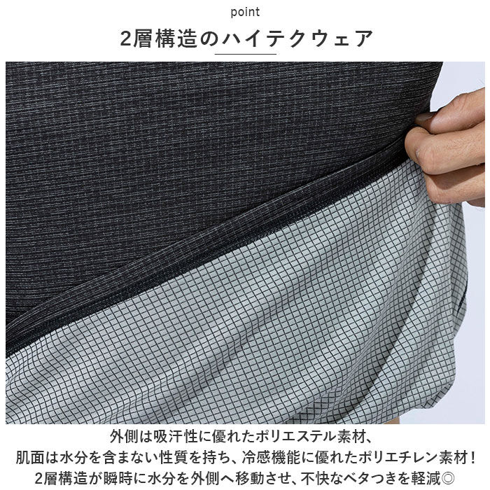 BACKYARD FAMILY「インナー 長袖 シャツ 夏 通販 ドライシャツ 肌着 下着 クルーネックシャツ 冷感 クール」|Tシャツ・カットソー|