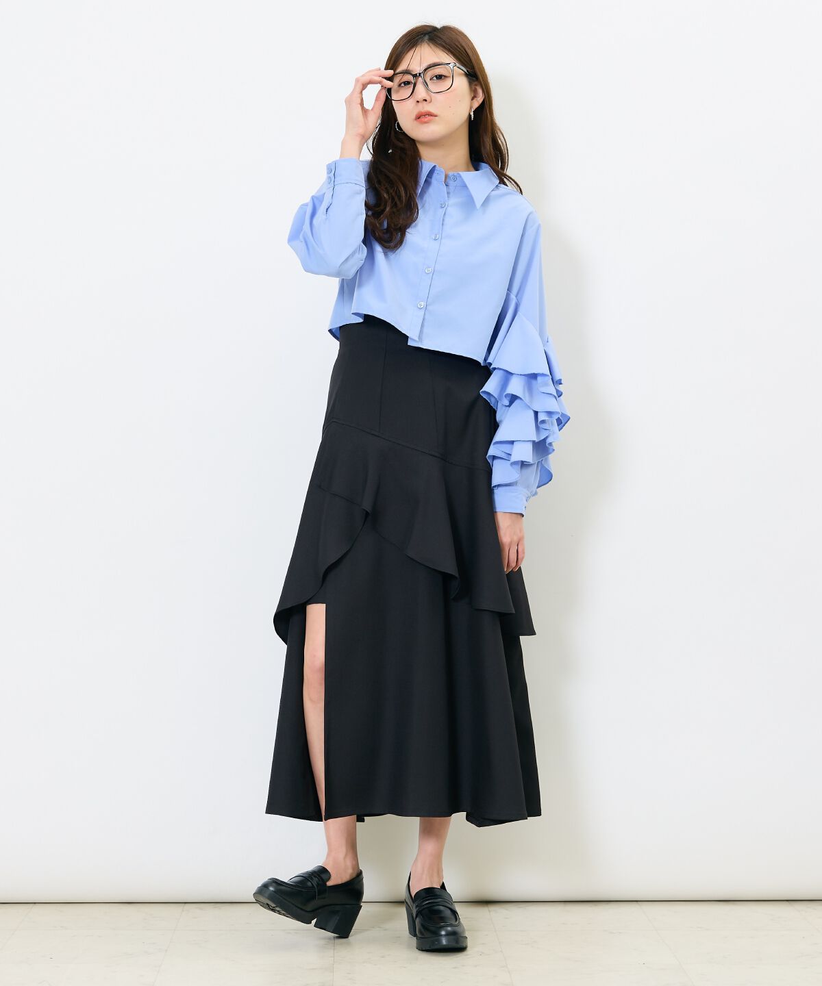 アンドクチュール「レイヤードティアードフリルスカート」|スカート|