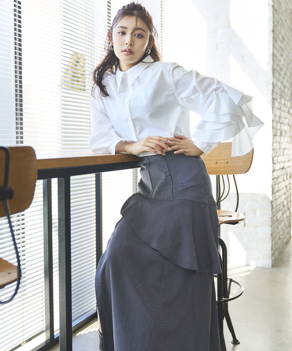 アンドクチュール「レイヤードティアードフリルスカート」|スカート|