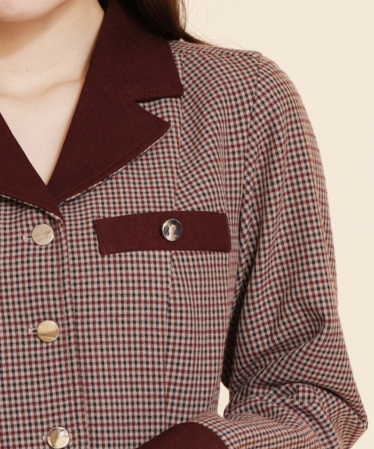 REDYAZEL「チェックバイカラーミニシャツワンピース」|ワンピース|