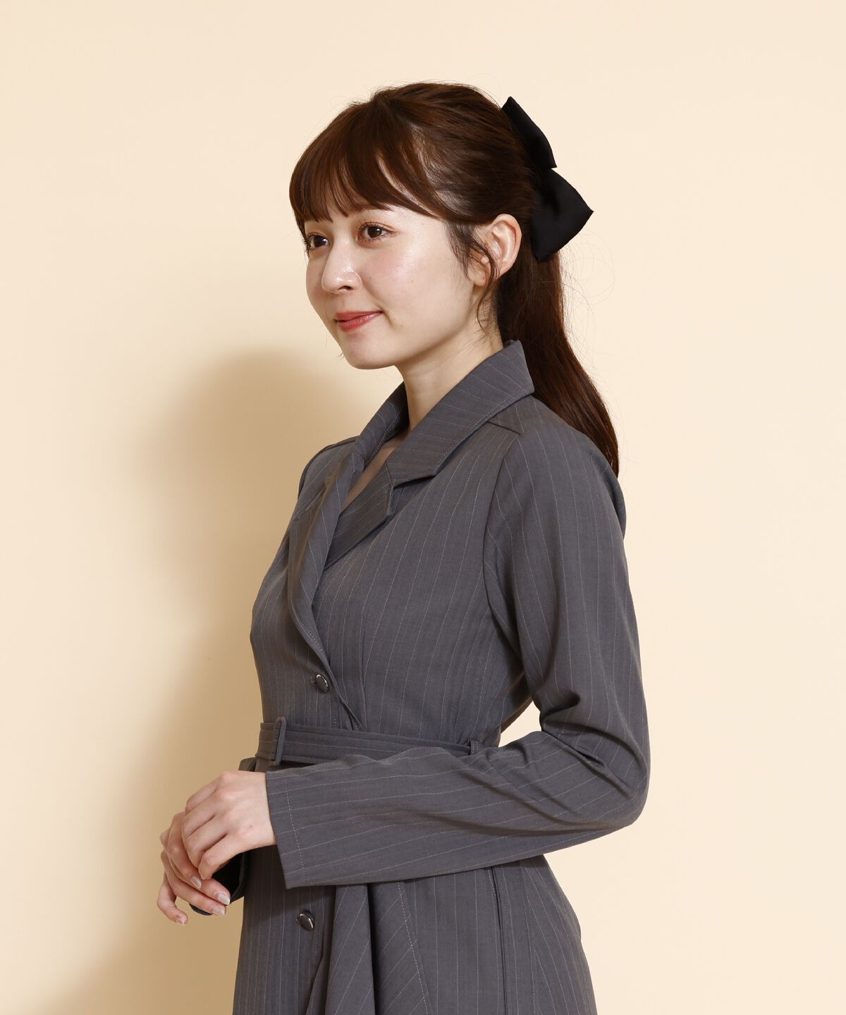 REDYAZEL「サイドプリーツストライプワンピース」|ワンピース|