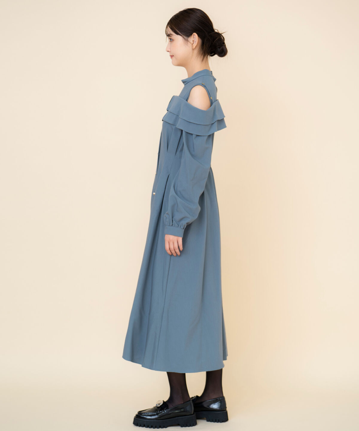REDYAZEL「オープンショルダーシャツワンピース」|ワンピース|